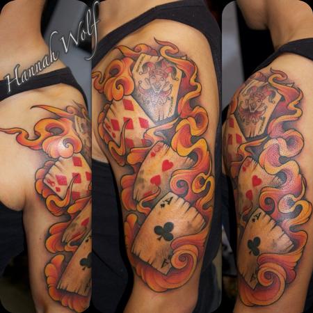 Tattoos - poker half sleeve - 116418